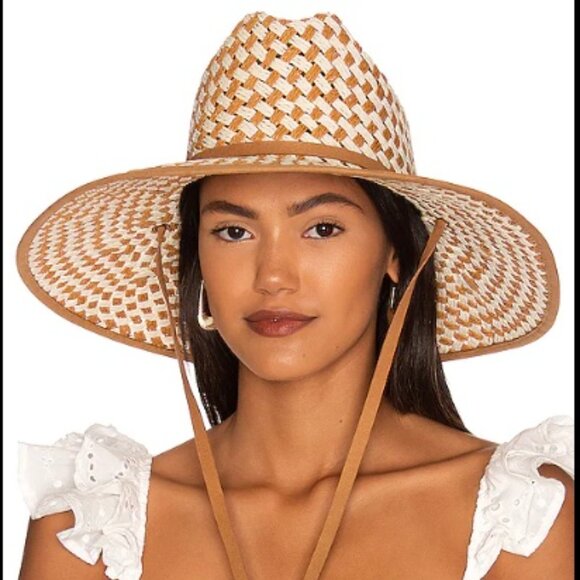 bp Accessories - BP Women's Coastal Cowgirl Woven Straw Hat  Wide Brim with Tie Strap Resort OS